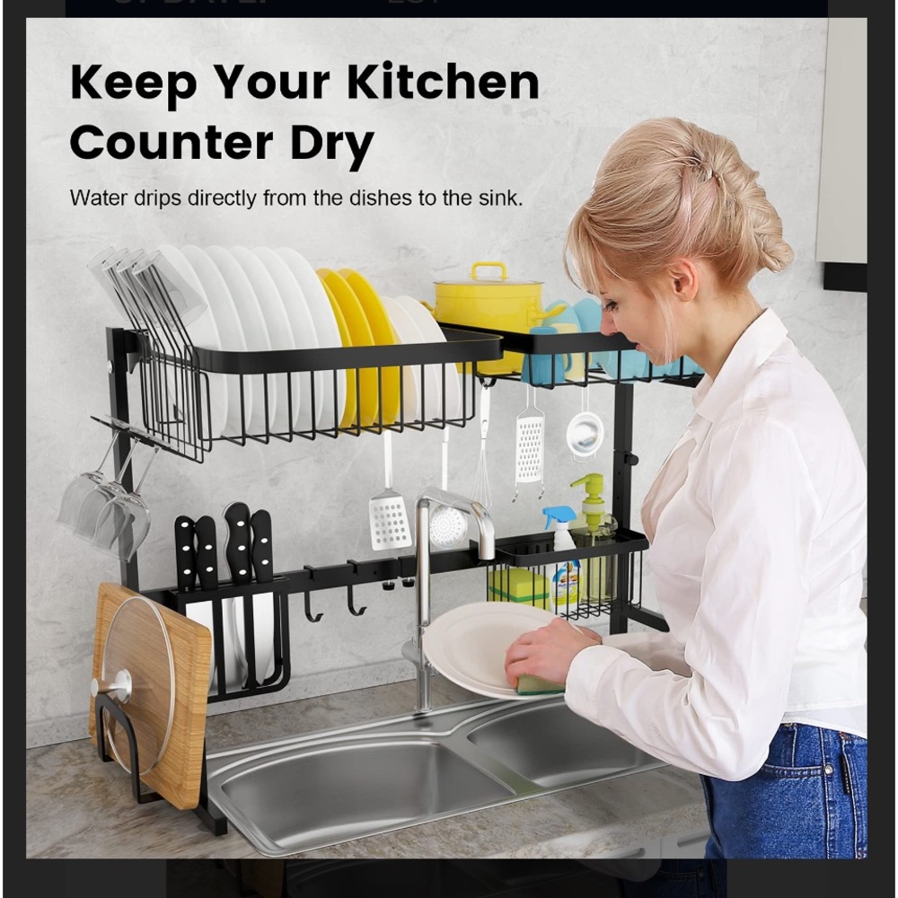 Over the sink dish rack
